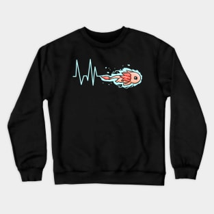 Kawaii - Heartbeat swimming Albino Axalotl Crewneck Sweatshirt